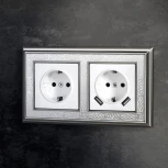 Рамка на 2 поста (хром/белый) W0021431 (a051332)