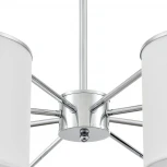 Потолочная люстра на штанге Lumion Suntori 6591/8 хром/белый, металл/текстиль E14 8*40W 220V