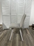 Обеденный стул M-City DAIQUIRI BLUVEL-03 LIGHT GREY / белый каркас, велюр