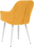 Стул с подлокотниками Слим, каркас Белый, велюр Горчица Leset