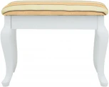 Банкетка Ретро с ящиком белый, ткань полоса бежевый от фабрики Mebelik