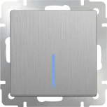 Выключатель одноклавишный с подсветкой (cеребряный рифленый) Werkel W1110109 (a051364)