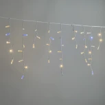 Гирлянда Бахрома 3,1 x 0,5 м тепло-белая с мерцанием белого диода 220В, 120 LED, провод белый каучук 2,3мм, IP65 Laitcom ECO120BLW-8-2WW