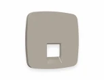 Лицевая панель Ambrella Volt OMEGA (Серо-бежевый матовый) для компьютерной/телефонной розетки RJ-45/RJ-11 QUANT OP3720