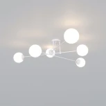 Потолочная люстра Wi-Fi на штанге Eurosvet Netz 30181/6 белый (220V, управление смартфоном, голосовое управление, умный дом - Minimir Home, Алиса, Маруся, Салют, шарики)