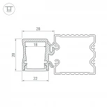 Профиль с экраном ALU-BASE-WH28-2000 ANOD+FROST (Металл) 015460 Arlight