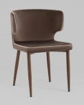 Стул Stool Group Матео с кантом велюр коричневый ножки дерево УТ000034864