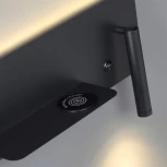 Настенный светильник с беспроводным ЗУ Lumion Cosi 5683/10WL LEDIO черный LED 10W 700Лм 3000К 220V (выключатель)