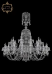 Подвесная большая люстра Art Classic 11.24 11.24.20+10.400.XL-127.Cr.V0300 (220V, хрусталь, на цепи, подсвечник, свеча)