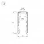 Профиль ALU-HANDRAIL-2000 FOR GLASS 17.5 (Алюминий) 015477 Arlight