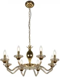 Подвесная люстра iLamp Flo YT2049-8 GD+COG (220V, на цепи, свеча)