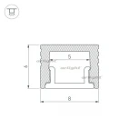 Профиль SL-MINI-8-H6-2000 ANOD BLACK (Алюминий) 030522 Arlight SL-MINI