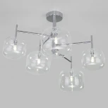 Умная потолочная люстра на штанге Eurosvet Jar 70128/5 хром (220V, шарики)