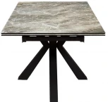 Стол SFE140 стекло оптивайт Карелия/подстолье черное/опоры черные (2 уп.) Dikline 00-00062491