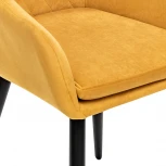 Стул с подлокотниками Leset Слим, каркас Черный, велюр Горчица Leset (Велюр) арт.2500000185953