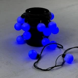 Гирлянда «Шарики» 5м синяя 220В, 20 LED, провод черный каучук, IP65 Laitcom HB20-1-2B