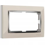 Рамка для двойной розетки Snabb (слоновая кость/хром) Werkel W0081903 (a051648)