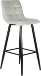 Стул барный Dobrin NICOLE (черные матовые ножки, светло-серый велюр (108-52))