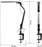 Офисная настольная лампа светодиодная на струбцине с регулировкой цветовой температуры и яркости ЭРА NLED-496-12W-BK (220V, сенсорный выключатель)