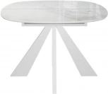 Стол DikLine SFK110 стекло белое мрамор глянец,подстолье белое,опоры белые (2 уп.)