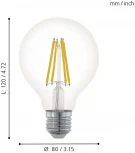 Лампочка светодиодная филаментная E27 6W 220V 806 lm 2700K Eglo Lm_led_e27 11702