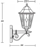 Настенный фонарь уличный Oasis Light PETERSBURG lead GLASS 79801lg Bl