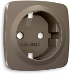 Лицевая панель Ambrella Volt OMEGA (Темная бронза матовый) для электрической розетки с заземлением QUANT OP6360