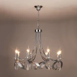 Подвесная люстра Eurosvet Adelia 60064/8 хром (220V, хрусталь Strotskis, на цепи)