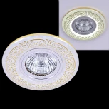 Встраиваемый точечный светильник Reluce 09502-9.0-001MN MR16+LED3W WH/GD (220V, круглые)