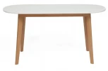 Стол обеденный раскладной BOSCO (Боско) основание бук, столешница мдф, 120+30*80см, Белый+Натуральный ( Бук) Tetchair 11257