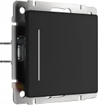 Умный сенсорный выключатель одноклавишный с подсветкой (черный) Werkel W4513008 (a064141)