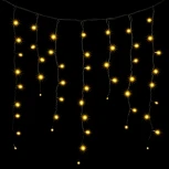 Гирлянда Бахрома 3,2 x 0,9 м Тепло-Белая 220В, 168 LED, Провод Черный Каучук, IP65