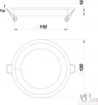 Точечный светильник встраиваемый APL LED Ingrid 3322.LDY9016/9W/4K (220V, круглые, IP40)