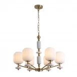 Подвесная люстра Lumion Alegra 8334/6 бронза/белый, металл/керамика/стекло E27 6*40W 220V (на цепи)