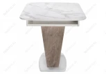 Стол на тумбе Woodville Петир белая шагрень / дуб с пилением 462110