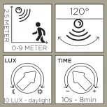 Уличный настенный светильник Oasis Light SIDNEY LED W1943-Pir-3К