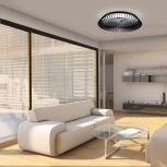 Потолочный светильник круглый с вентилятором Mantra Himalaya 7121 (LED, 220V, диммер, пульт управления, свето-шумовой датчик, управление смартфоном, умный дом - Tuya Smart, круглые)