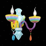 Бра ST Luce Ornato SL672.781.02 (для детской, 220V, подвески, подсвечник, свеча, узор в полоску)