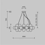 Подвесной светильник Maytoni Dallas MOD545PL-25BS (220V, на тросе, шарики, кольцо, молекулы)