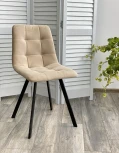 Стул CHILLI-Q SQUARE бежевый #5, велюр / черный каркас, 4 шт./1 к
