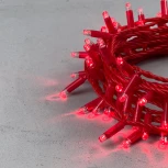 Гирлянда Нить с колпачком 10м красная 220В, 100 LED, провод красный ПВХ, IP65 Laitcom PST100CAP-R-2R