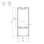 Профиль SL-LINE-3691-2000 ANOD (Алюминий) 019302 Arlight SL-LINE