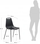 Обеденный стул La Forma (ex Julia Grup) Whatts (Черный/ Сталь,Полипропилен,Пластик,Металл)
