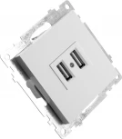 Розетка с USBх2 (белый) Stekker Катрин 39686