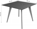 Стол R-Home Лунд 960*960 мрамор Графит Темный орех