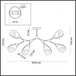 Люстра потолочная Fawn 5208/6C черный, золотой E14 6*40W