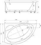 Акриловая ванна Акватек Аякс 2 L, вклеенный каркас