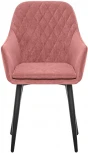 Стул с подлокотниками Слим, каркас Черный, велюр Персиковый Leset
