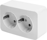 Розетка двойная с заземлением (белый) Stekker София 49304
