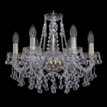 Подвесная люстра Bohemia 1409 1409/6/160/G (220V, хрусталь, на цепи, подсвечник, свеча)